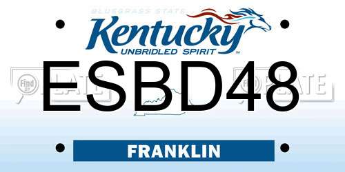 ESBD48 Kentucky License Plate