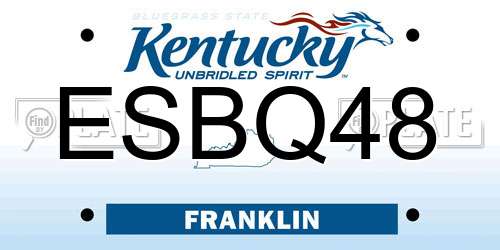ESBQ48 Kentucky License Plate
