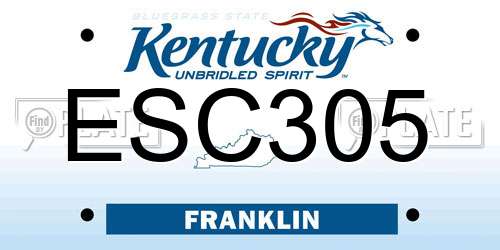ESC305 Kentucky License Plate