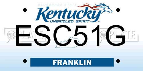 ESC51G Kentucky License Plate