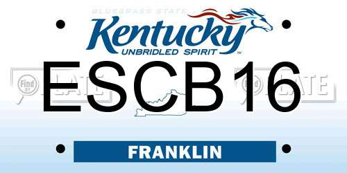 ESCB16 Kentucky License Plate