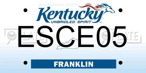 ESCE05 Kentucky License Plate