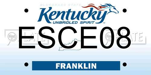ESCE08 Kentucky License Plate