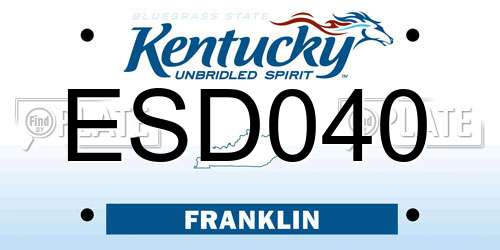 ESD040 Kentucky License Plate