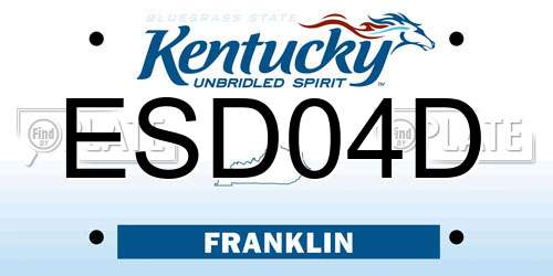 ESD04D Kentucky License Plate
