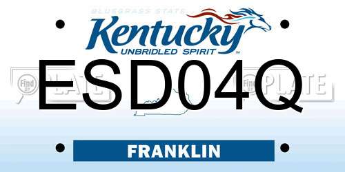 ESD04Q Kentucky License Plate