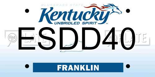 ESDD40 Kentucky License Plate