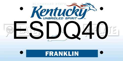 ESDQ40 Kentucky License Plate