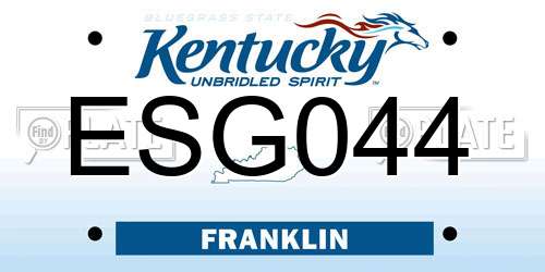 ESG044 Kentucky License Plate