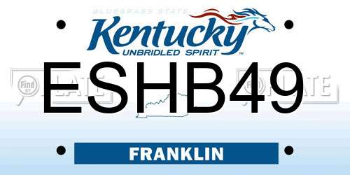 ESHB49 Kentucky License Plate
