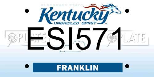 ESI571 Kentucky License Plate