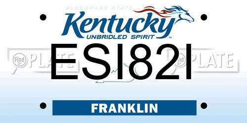 ESI82I Kentucky License Plate