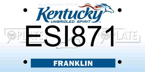 ESI871 Kentucky License Plate