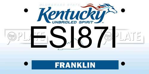 ESI87I Kentucky License Plate