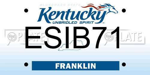 ESIB71 Kentucky License Plate