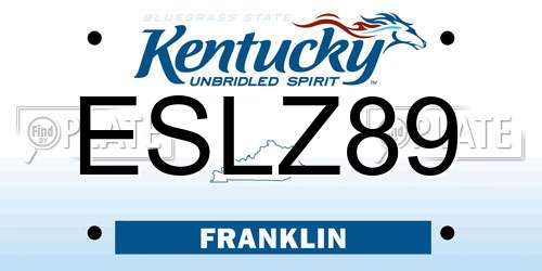 ESLZ89 Kentucky License Plate