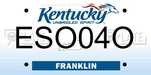 ESO04O Kentucky License Plate