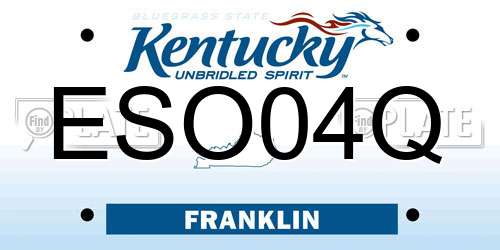 ESO04Q Kentucky License Plate