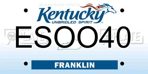 ESOO40 Kentucky License Plate