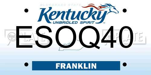 ESOQ40 Kentucky License Plate