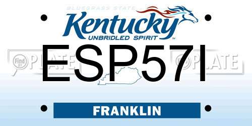ESP57I Kentucky License Plate