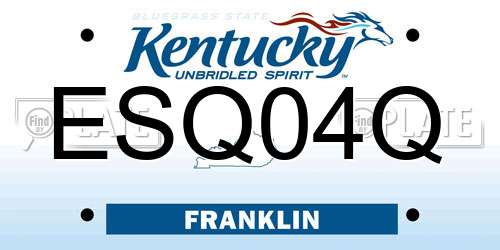 ESQ04Q Kentucky License Plate