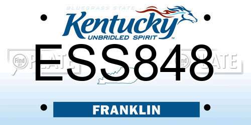 ESS848 Kentucky License Plate