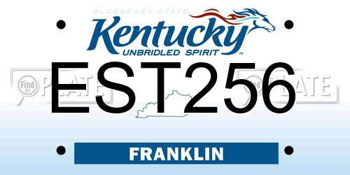 EST256 Kentucky License Plate
