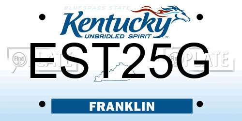 EST25G Kentucky License Plate