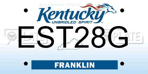 EST28G Kentucky License Plate