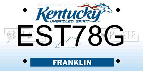EST78G Kentucky License Plate