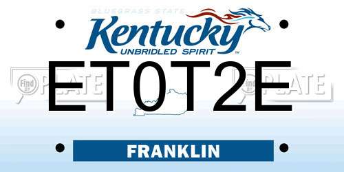 ET0T2E Kentucky License Plate