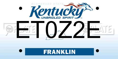 ET0Z2E Kentucky License Plate