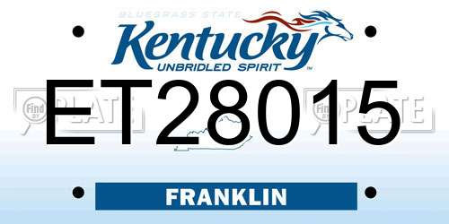 ET28015 Kentucky License Plate