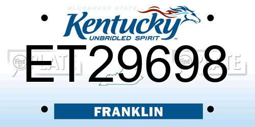 ET29698 Kentucky License Plate