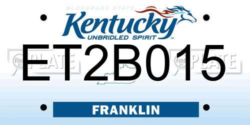 ET2B015 Kentucky License Plate