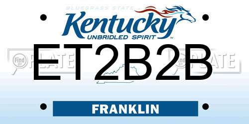 ET2B2B Kentucky License Plate