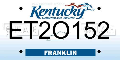 ET2O152 Kentucky License Plate
