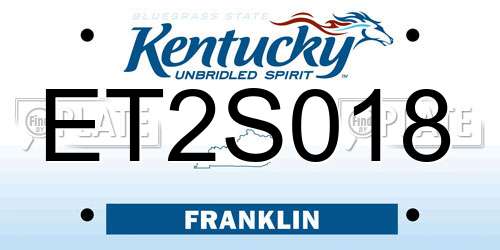 ET2S018 Kentucky License Plate