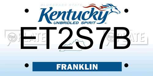 ET2S7B Kentucky License Plate