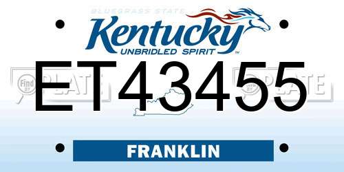 ET43455 Kentucky License Plate