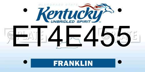 ET4E455 Kentucky License Plate