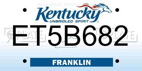 ET5B682 Kentucky License Plate