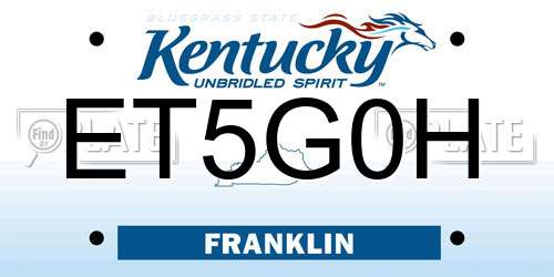 ET5G0H Kentucky License Plate