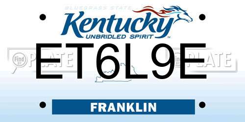 ET6L9E Kentucky License Plate