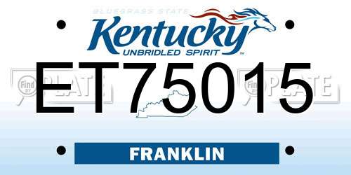 ET75015 Kentucky License Plate