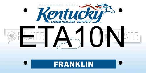 ETA10N Kentucky License Plate