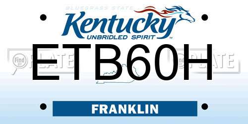ETB60H Kentucky License Plate