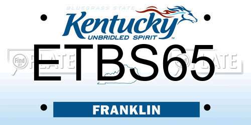 ETBS65 Kentucky License Plate