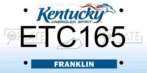 ETC165 Kentucky License Plate